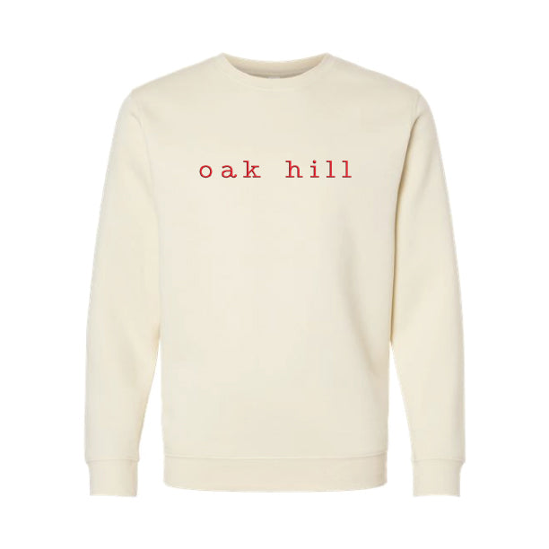 ADULT Puff Print Fleece Crewneck Sweatshirt Natural