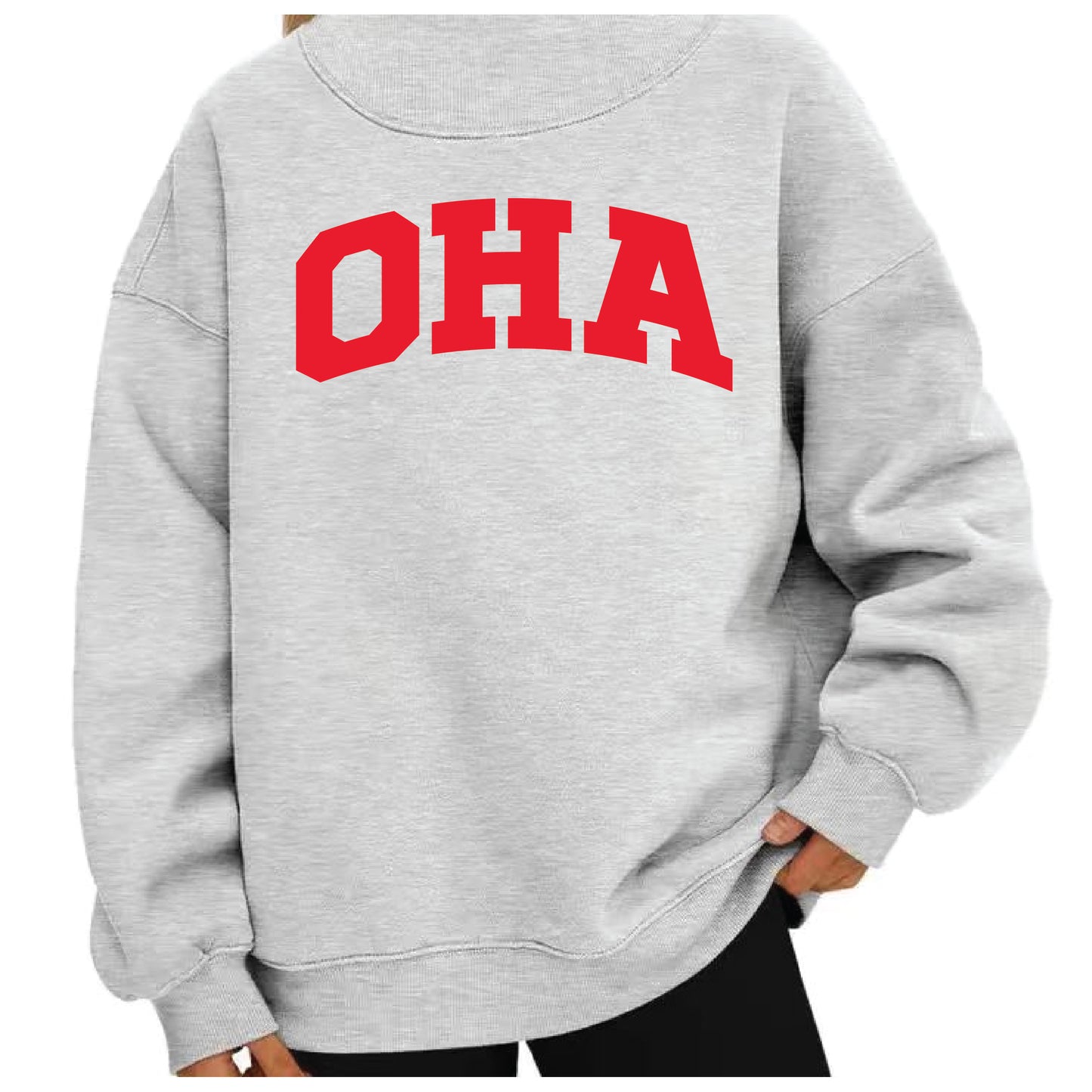 ADULT Oversized Mock Neck Top Sweatshirt