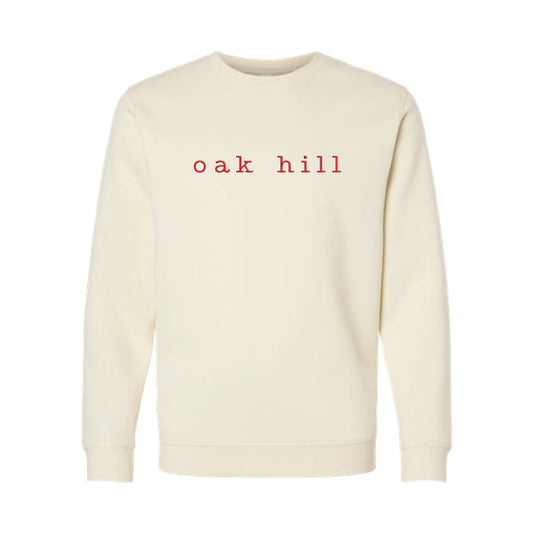 ADULT Puff Print Fleece Crewneck Sweatshirt Natural