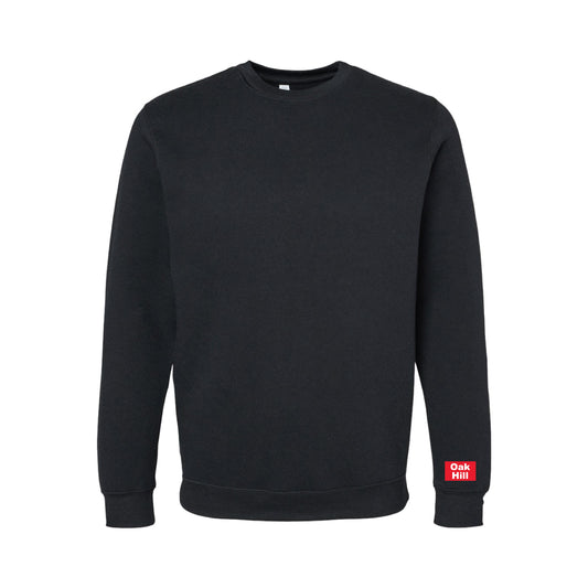 ADULT Woven Patch Sleeve Crewneck Sweatshirt