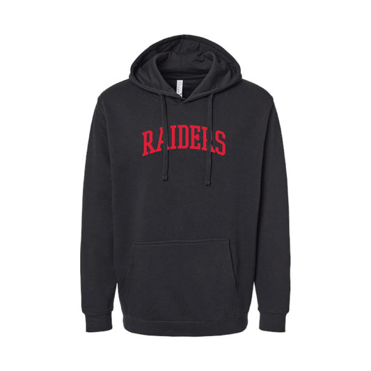 ADULT Raiders Arched Black Hooded Sweatshirts