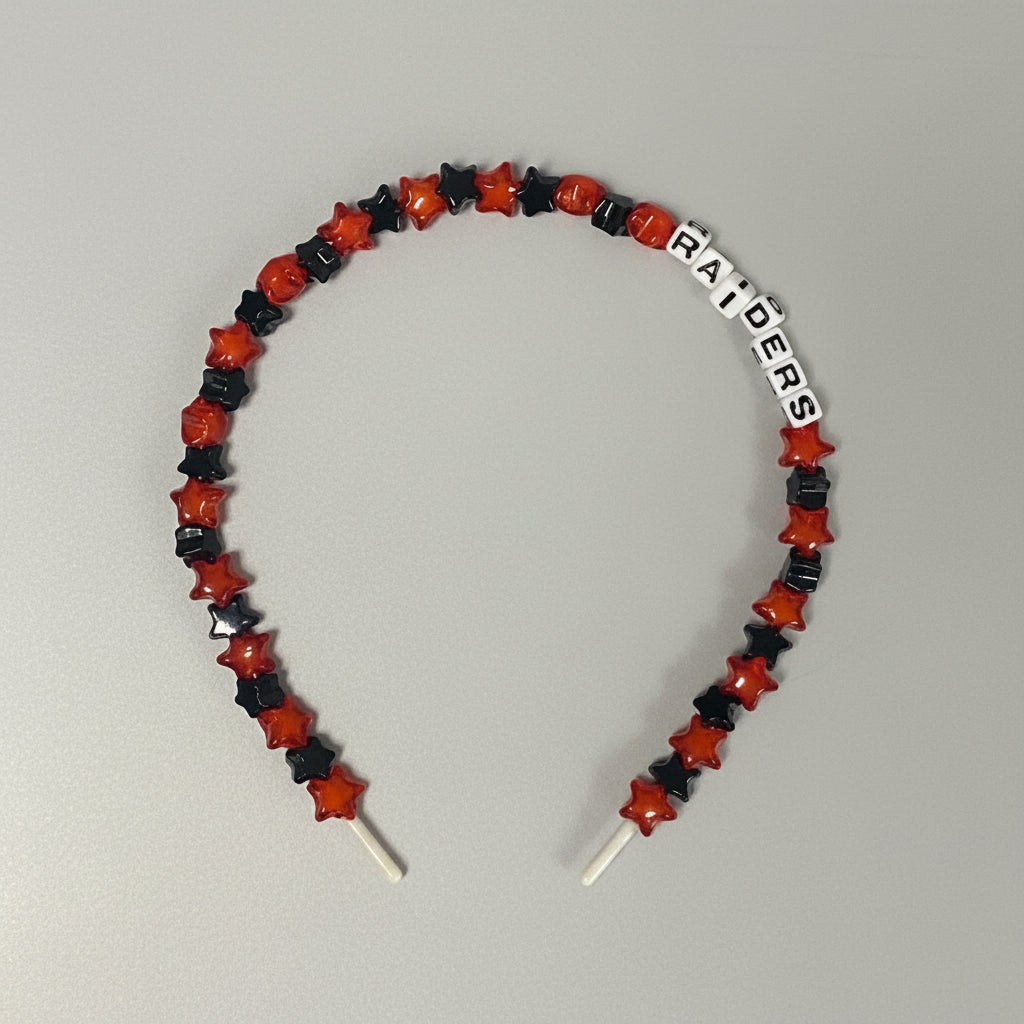 Pretty Happies Beaded Headband - RAIDERS