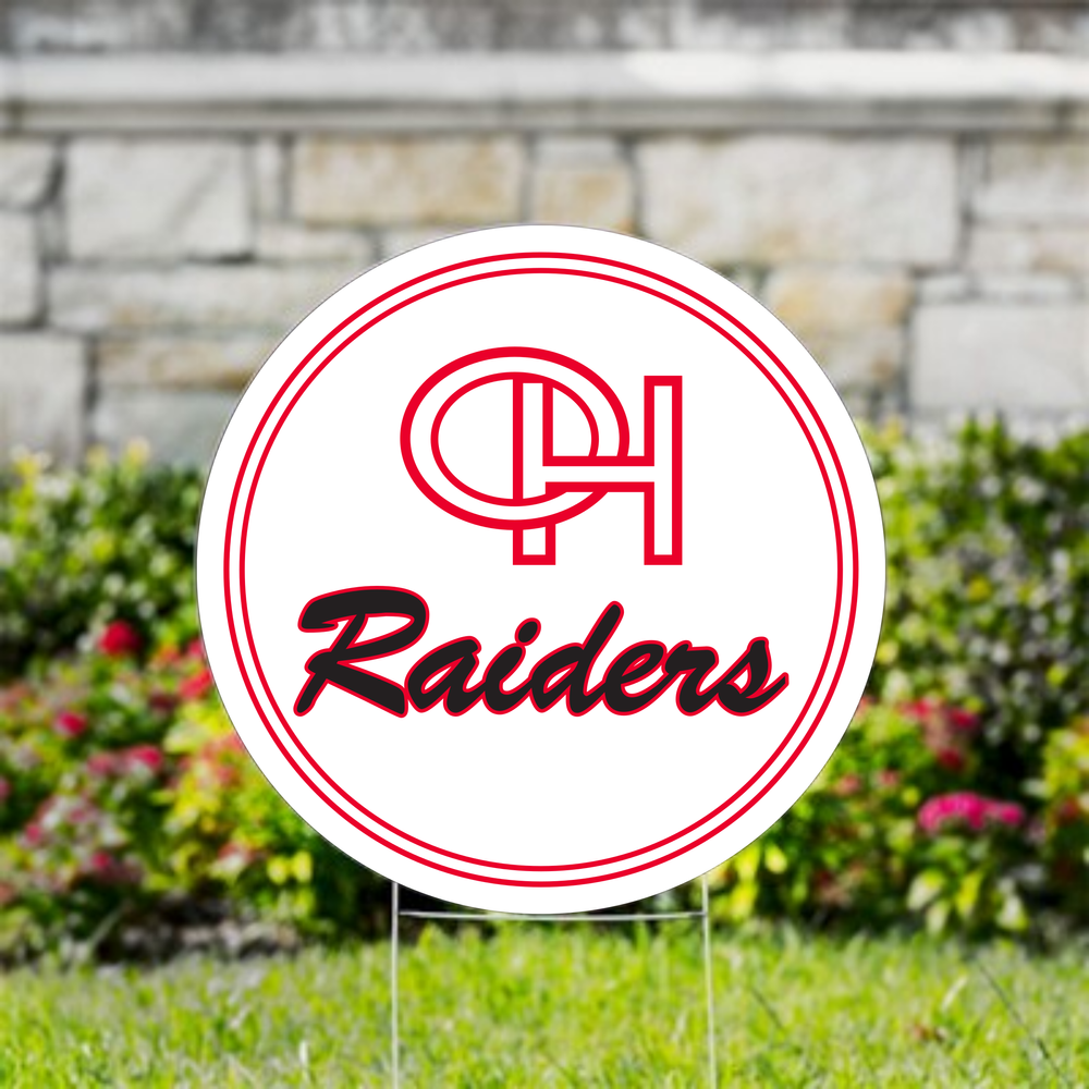 OH Raiders Circle Yard Sign with Wire Stand