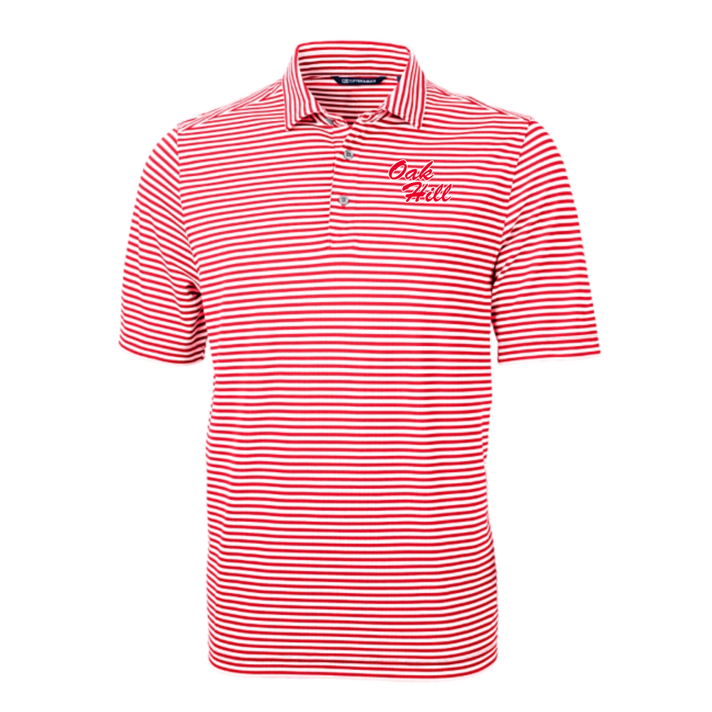 ADULT Men's Cutter & Buck Virtue Eco Pique Stripe Recycled Polo